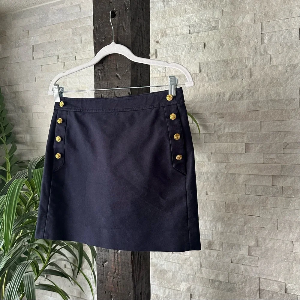 J. CREW Navy Blue Sailor Nautical Coastal Preppy Classic Skirt Size 0